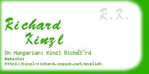 richard kinzl business card